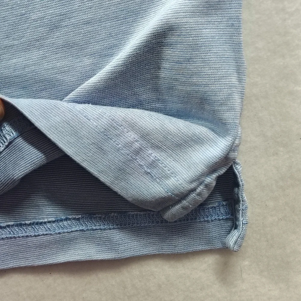 Travis Mathew Mens XXL Light Blue Micro Stripe‎ Pima Cotton Blend Polo Shirt